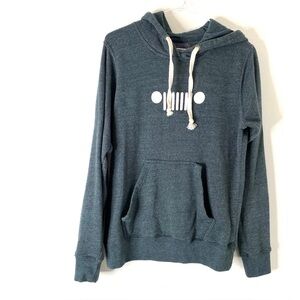 Green Graphic Hoodie Catch a Wave Surf Jeep Front Grill Pullover